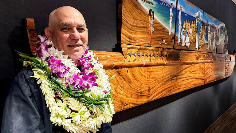 A mural by artist Eriki Marchand is on display at the hotel.
