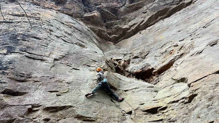 climbing the red