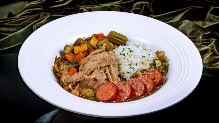 Disneyland chefs collaborated with iconic New Orleans restaurant Dooky Chase to create the authentic Cajun and Creole menu at Tiana’s Palace.