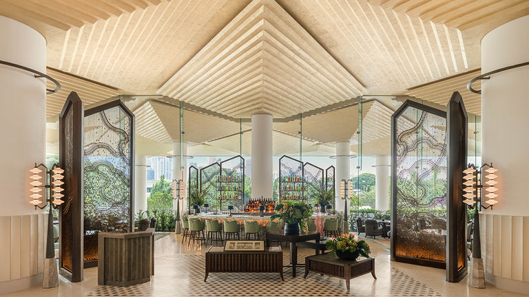 Dusit Thani Bangkok looks over Lumpini Park, a 142-acre green space in Bangkok.