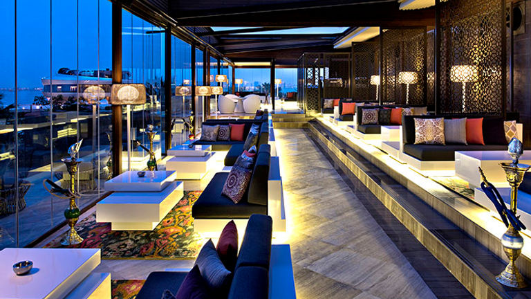 Shisha Terrace does not serve alcoholic drinks, but has delicious Middle Eastern cuisine, mocktails and shisha (hookah). // © 2015 Christian Horan/Four Seasons Hotel Doha