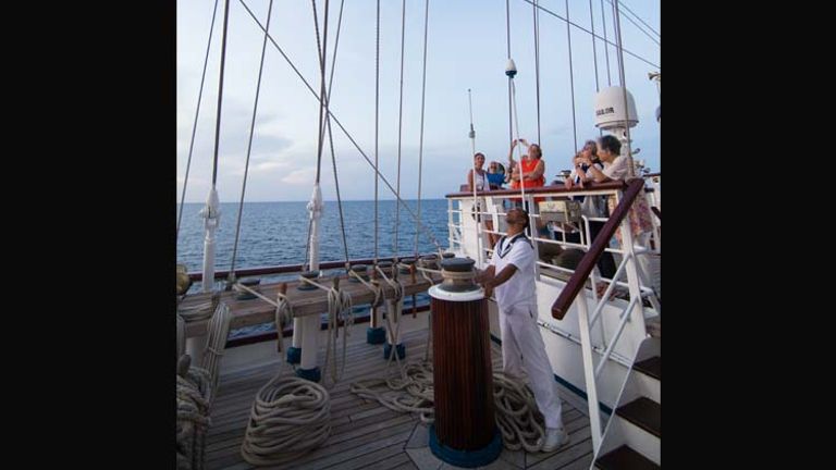 Star Clippers aims to sail rather than run its engine as much as possible. // © 2017 Mindy Poder