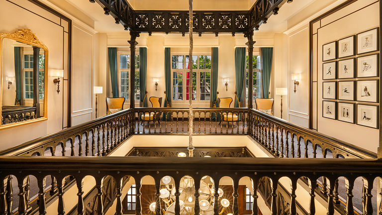 The Heritage Wing kept certain historic touches, such as the wood on the staircases and landings.