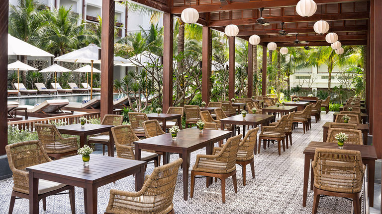 The Indochine restaurant has an alfresco terrace.