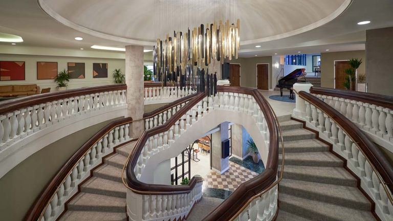 The lobby of Hotel Rumbao