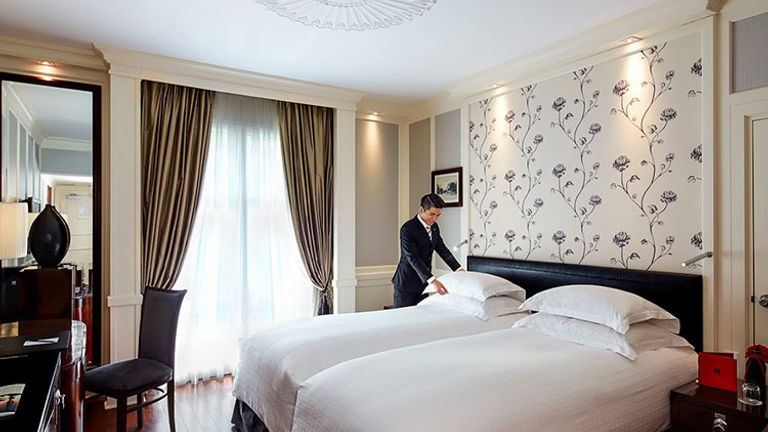 The newer Opera Wing has a neoclassical look. // © 2018 Sofitel Legend Metropole Hanoi
