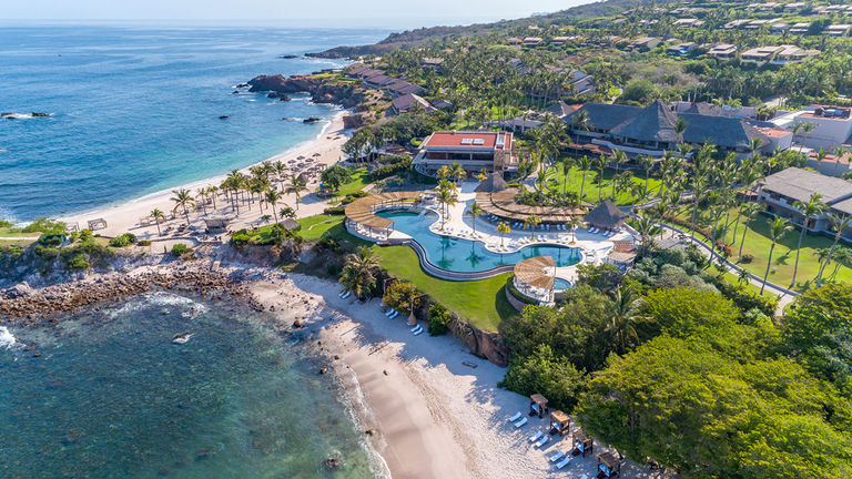 The resort features two private beaches.