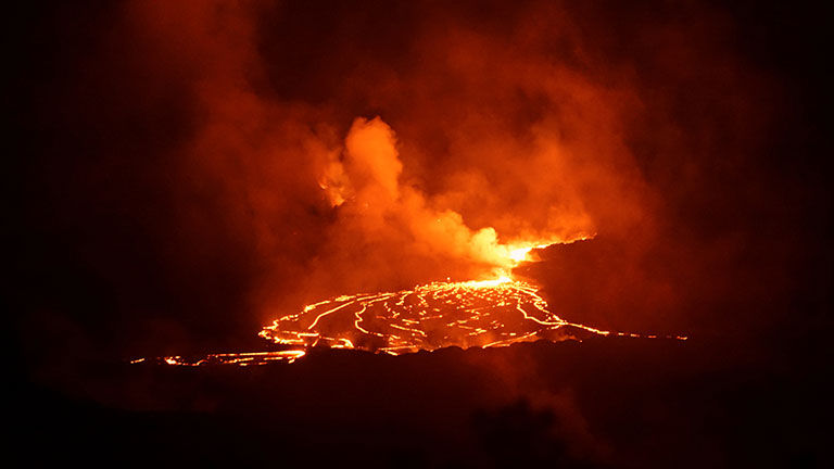 Visitors hoping to avoid crowds at lava viewing sites may want to consider late-night trips to the Keanakakoi Crater overlook.