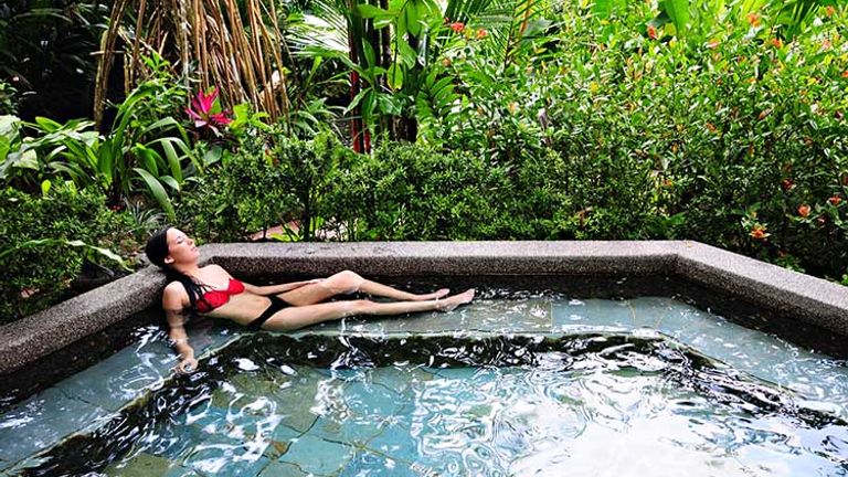 With so many pools at the hot springs, it’s never a problem finding one to float in all by yourself. // © 2017 Tabacon Thermal Resort & Spa